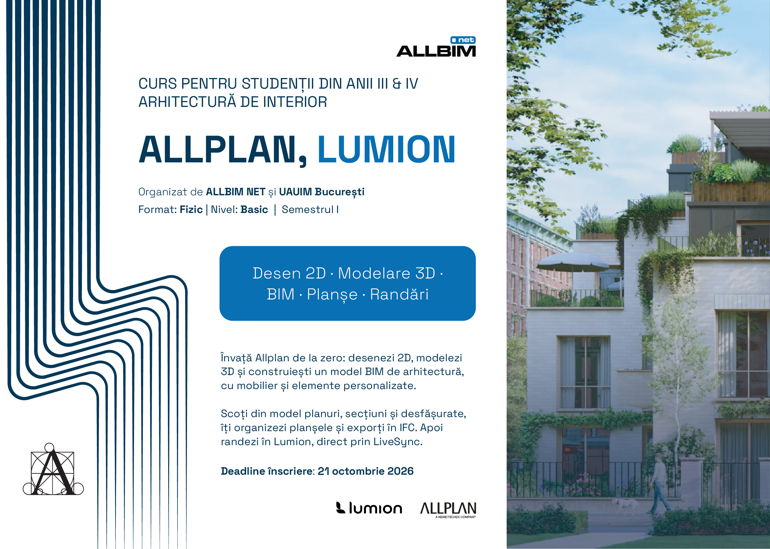 Curs Allplan & Lumion pentru studenții Facultății de Arhitectură de Interior